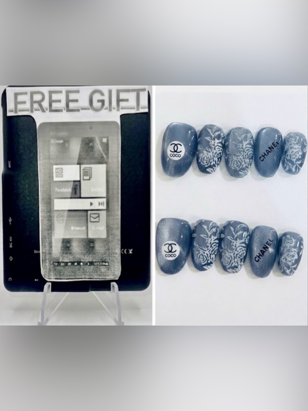 Look Beautiful luxury custom made reusable press on nails with free tablet